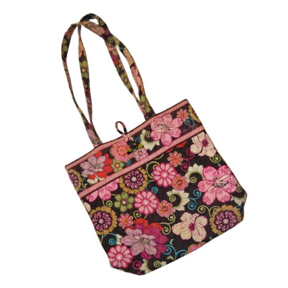 NWT | Pink & Brown Floral Tote | Vera Bradley - Picture 1 of 3